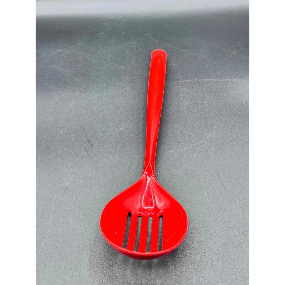 Vtg Red‎ Nylon Slotted Serving Spoon Made in USA Dishwasher Safe 12